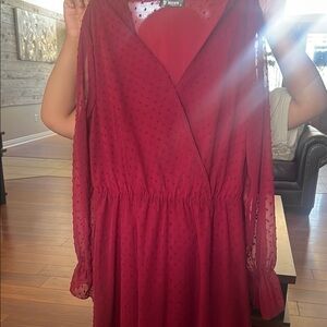 Red Sleeveless V-Neck Sundress 2/$15